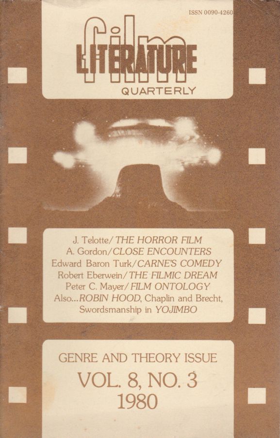 LITERATURE / FILM QUARTERLY magazine side cover Issue 31  Vol 8 # 3  1980